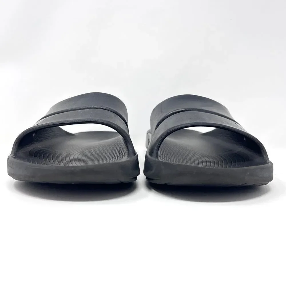 Oofos Ooahh Luxe Black Slide Recovery Comfort Sandals Size 10 Men's / 12 Women's